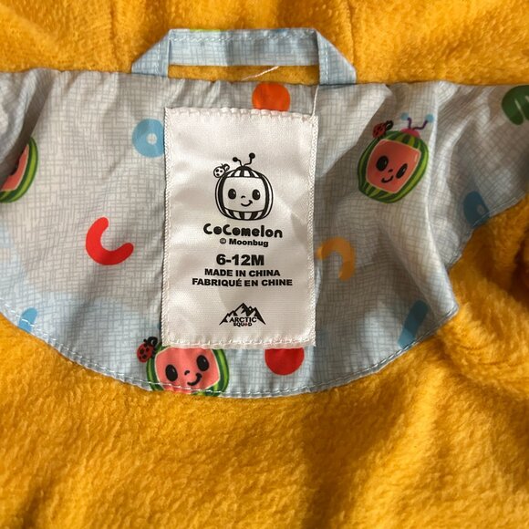 Cocomelon Boys Navy Blue Sherpa Fleece Hooded Coat Sz 6–12M Watermelon Ladybug - Picture 4 of 5